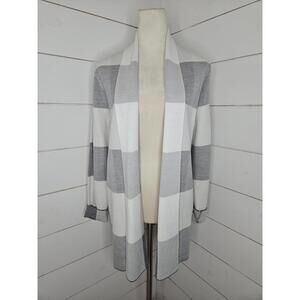 NWT Jillian Nicole medium grey & white cardigan sweater